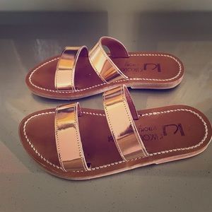 K. Jacques Metallic Sandals